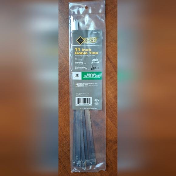 Steel Grip 11" Silver Cable Ties 10pk SS-S-280-11-10(2 Available Priced For One) - Picture 1 of 10
